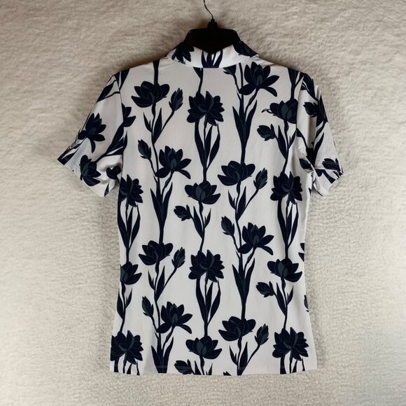 KJUS Womens Sport Fit Button Up Enya Floral Printed Polo Golf Shirt Size 38 9757 - Picture 6 of 8